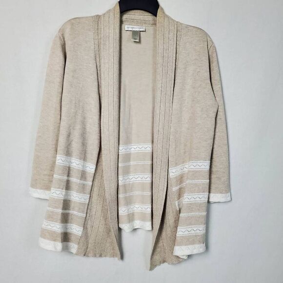 Christopher & Banks Large Tan Cardigan Sweater - Picture 2 of 8